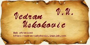 Vedran Uskoković vizit kartica